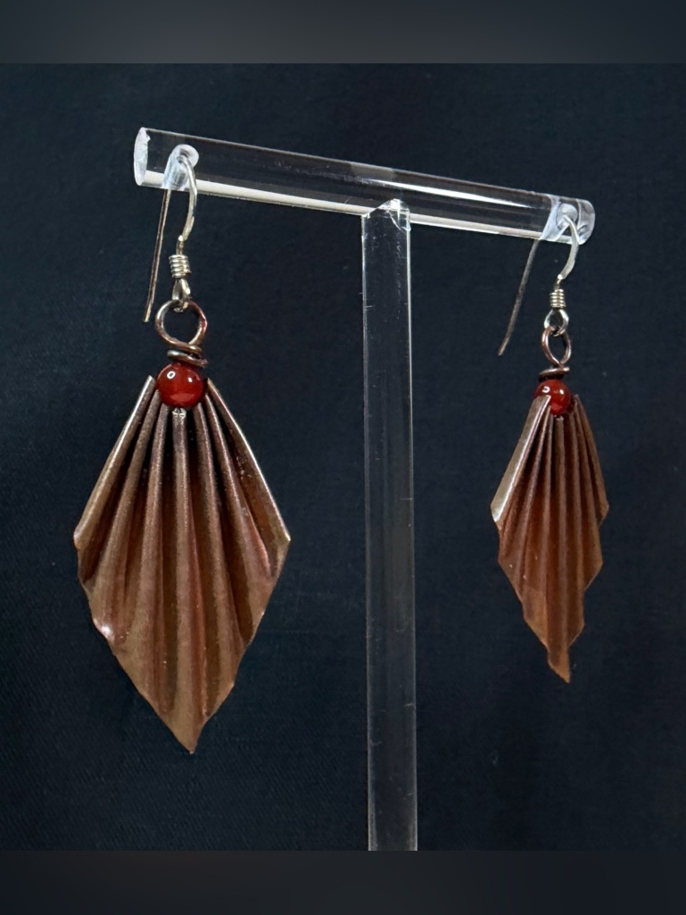 Sterling Silver and Copper Artisan Hand Crafted Dangle Earrings - Picture 7 of 9